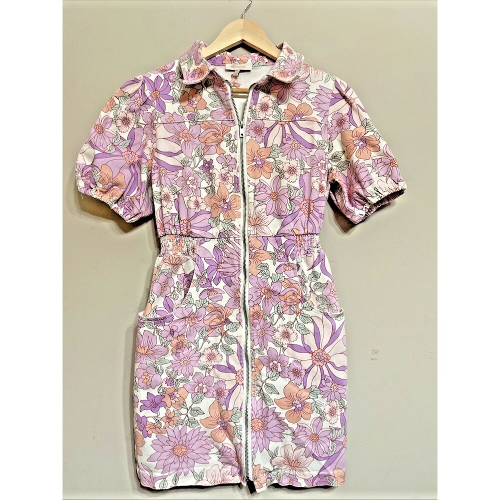 Skys Are Blue Retro Collared Mini Dress Lavender NWT Size S/$64